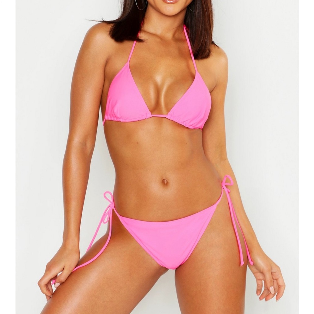 BooHoo Neon Pink String Bikini US Size 6